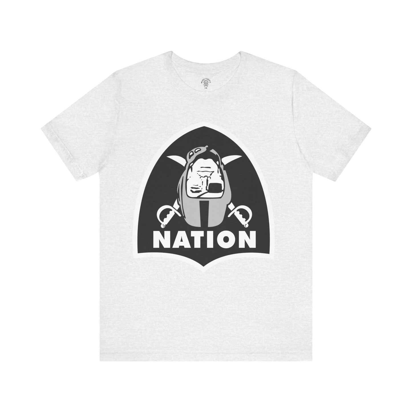 Silver & Black Nation Football Tee – Retro Shield Helmet Graphic – Unisex Game Day Shirt